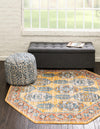 Seville Stripes Collection Area Rug -  Granada (Yellow) Octagon Yellow  lifestyle 10