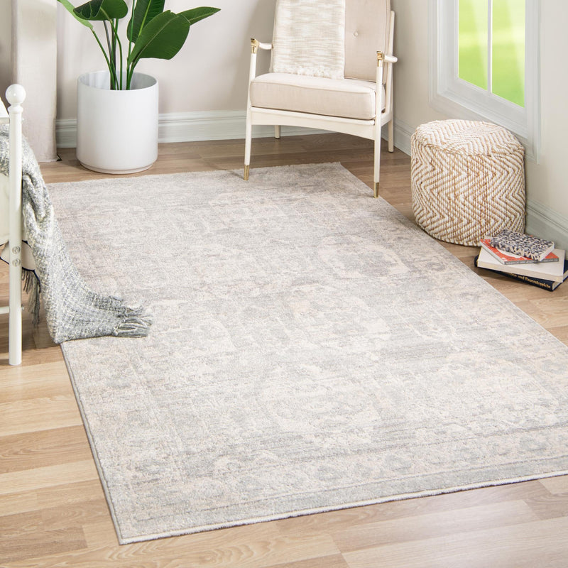 Seville Stripes Collection Area Rug -  Granada (Gray) Rectangle Gray  lifestyle 4