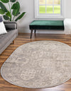 Seville Stripes Collection Area Rug -  Granada (Gray) Oval Gray  lifestyle 8