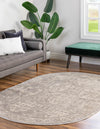 Seville Stripes Collection Area Rug -  Granada (Gray) Oval Gray  lifestyle 13