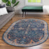 Seville Stripes Collection Area Rug -  Malaga (Navy Blue)