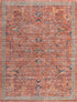 Seville Stripes Collection Area Rug -  Malaga (Brick Red)