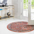 Seville Stripes Collection Area Rug -  Malaga (Brick Red)