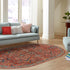 Seville Stripes Collection Area Rug -  Malaga (Brick Red)