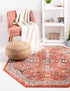 Seville Stripes Collection Area Rug -  Malaga (Brick Red)