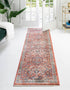 Seville Stripes Collection Area Rug -  Malaga (Brick Red)