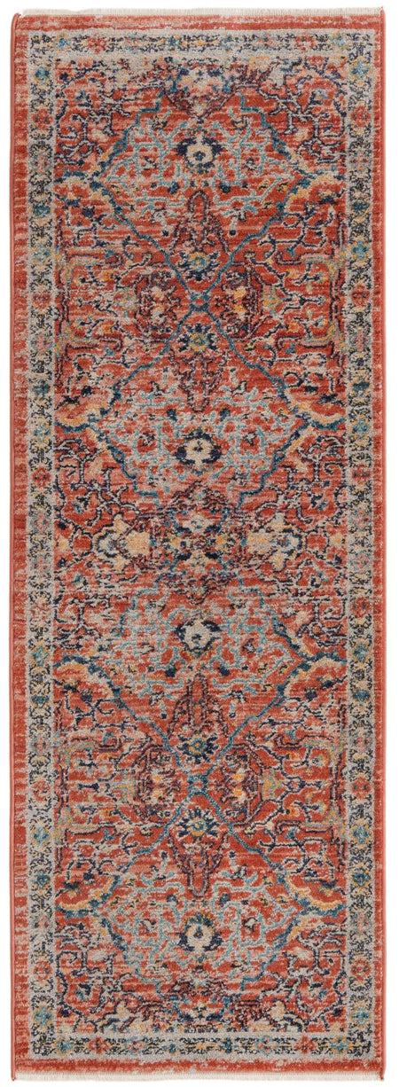 Seville Stripes Collection Area Rug -  Malaga (Brick Red)