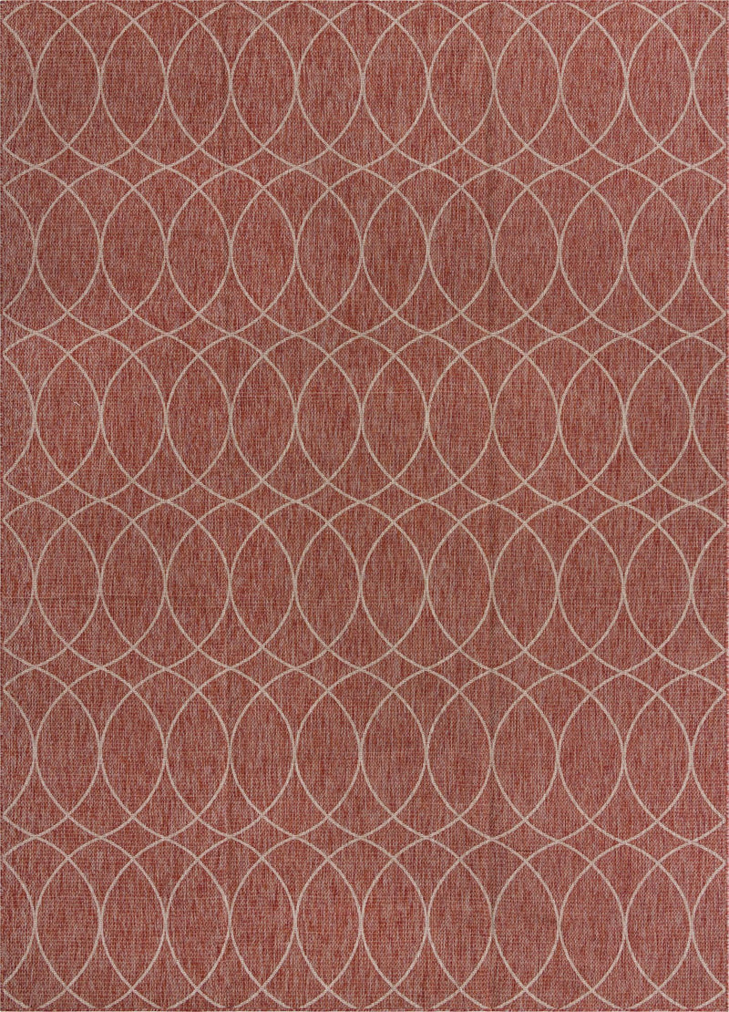 Garden Lattice Oasis Collection Area Rug -  Pavilion (Rust Red) Rectangle Rust Red Main