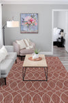 Garden Lattice Oasis Collection Area Rug -  Pavilion (Rust Red) Rectangle Rust Red  lifestyle 2