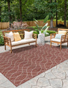 Garden Lattice Oasis Collection Area Rug -  Pavilion (Rust Red) Rectangle Rust Red  lifestyle 8