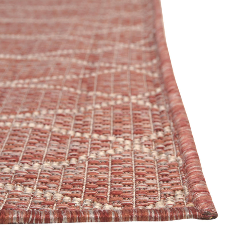 Garden Lattice Oasis Collection Area Rug -  Pavilion (Rust Red) Rectangle Rust Red  lifestyle 14