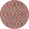 Garden Lattice Oasis Collection Area Rug -  Pavilion (Rust Red) Round Rust Red Main