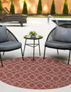 Garden Lattice Oasis Collection Area Rug -  Pavilion (Rust Red) Round Rust Red  lifestyle 3