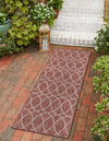 Garden Lattice Oasis Collection Area Rug -  Pavilion (Rust Red) Runner Rust Red  lifestyle 0