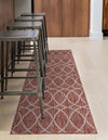 Garden Lattice Oasis Collection Area Rug -  Pavilion (Rust Red) Runner Rust Red  lifestyle 2