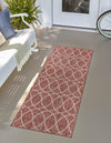 Garden Lattice Oasis Collection Area Rug -  Pavilion (Rust Red) Runner Rust Red  lifestyle 6