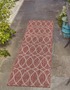 Garden Lattice Oasis Collection Area Rug -  Pavilion (Rust Red) Runner Rust Red  lifestyle 8