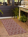 Garden Lattice Oasis Collection Area Rug -  Pavilion (Rust Red) Runner Rust Red  lifestyle 10