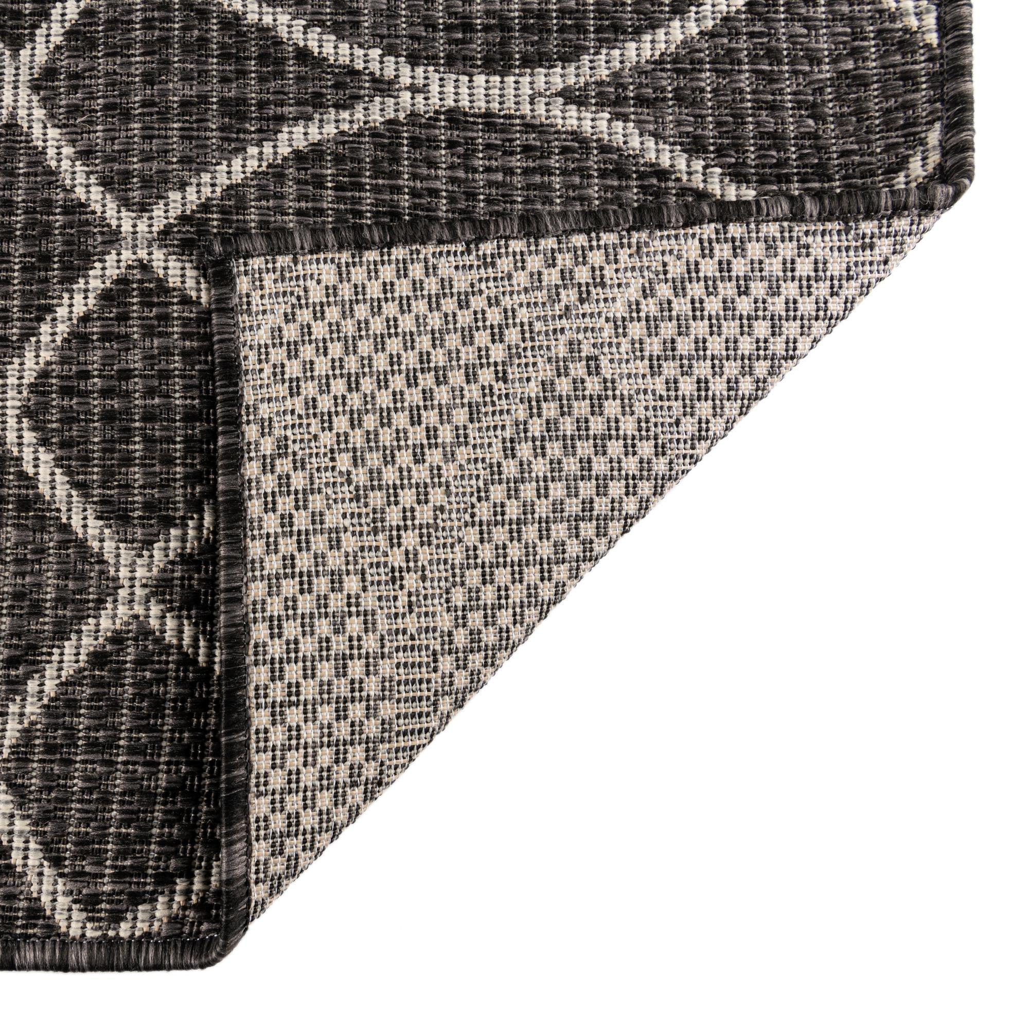 Seaside Lattice Collection Area Rug -  Pavilion (Charcoal)