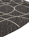 Garden Lattice Oasis Collection Area Rug -  Pavilion (Charcoal) Round Charcoal  lifestyle 9