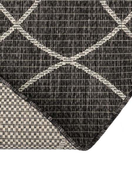 Seaside Lattice Collection Area Rug -  Pavilion (Charcoal)