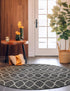 Seaside Lattice Collection Area Rug -  Pavilion (Charcoal)