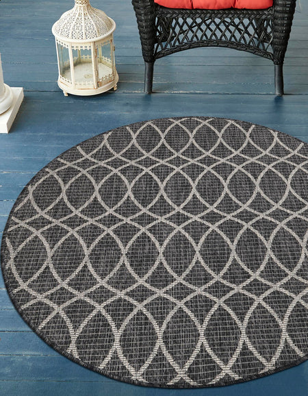 Seaside Lattice Collection Area Rug -  Pavilion (Charcoal)