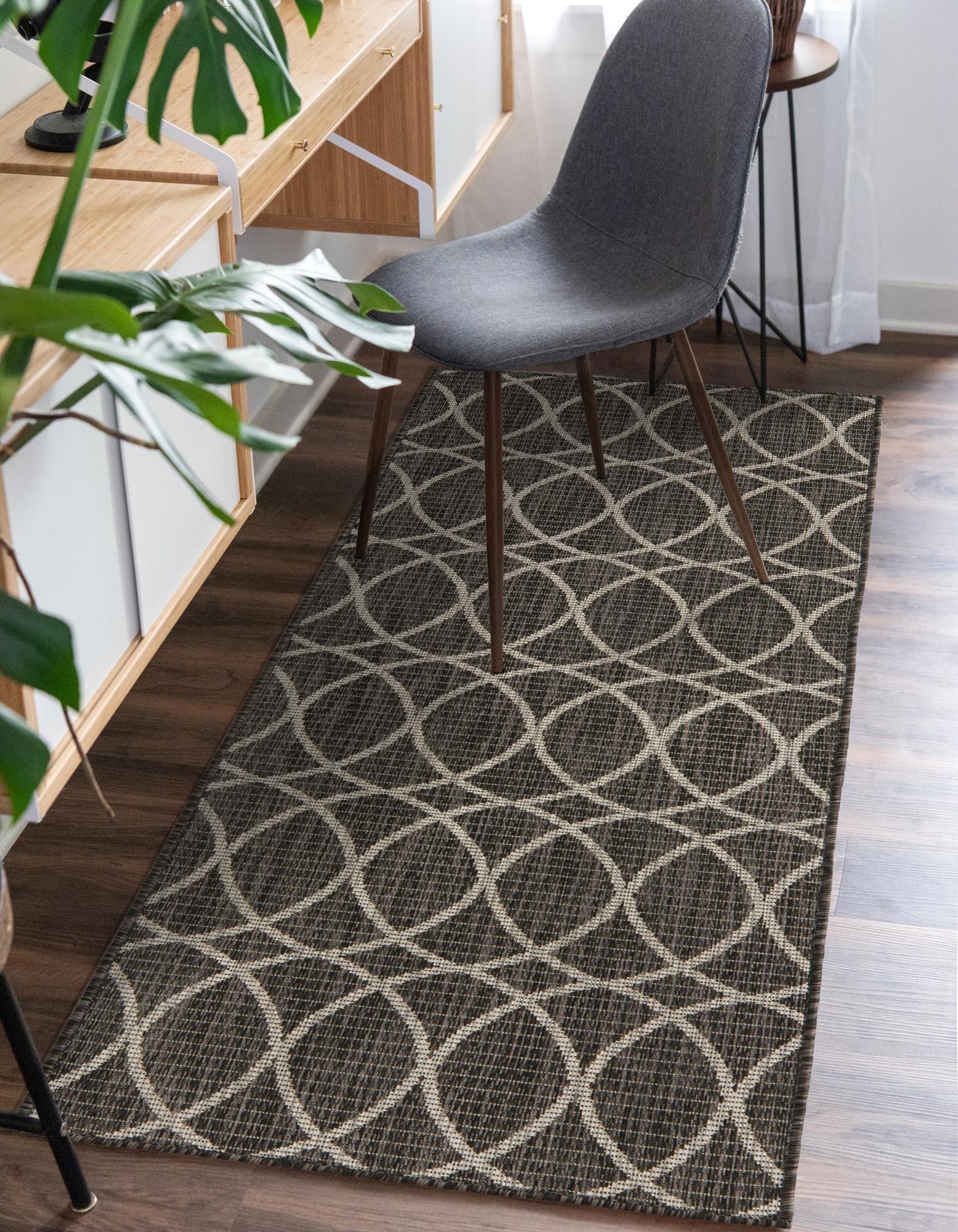 Seaside Lattice Collection Area Rug -  Pavilion (Charcoal)