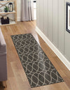 Garden Lattice Oasis Collection Area Rug -  Pavilion (Charcoal) Runner Charcoal  lifestyle 8