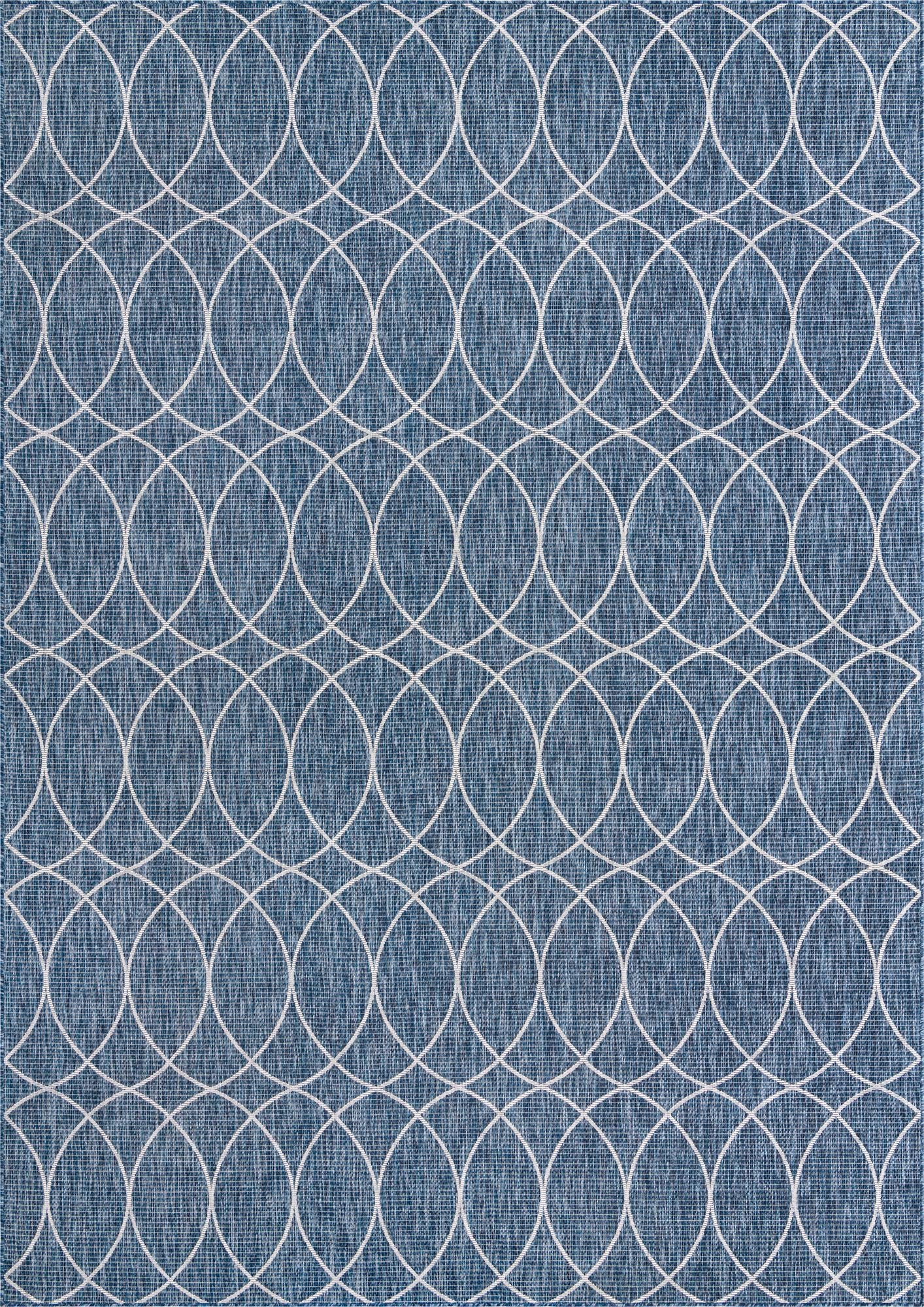 Seaside Lattice Collection Area Rug -  Pavilion (Blue)