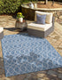 Seaside Lattice Collection Area Rug -  Pavilion (Blue)