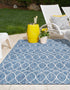 Seaside Lattice Collection Area Rug -  Pavilion (Blue)