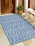 Seaside Lattice Collection Area Rug -  Pavilion (Blue)