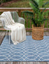 Seaside Lattice Collection Area Rug -  Pavilion (Blue)