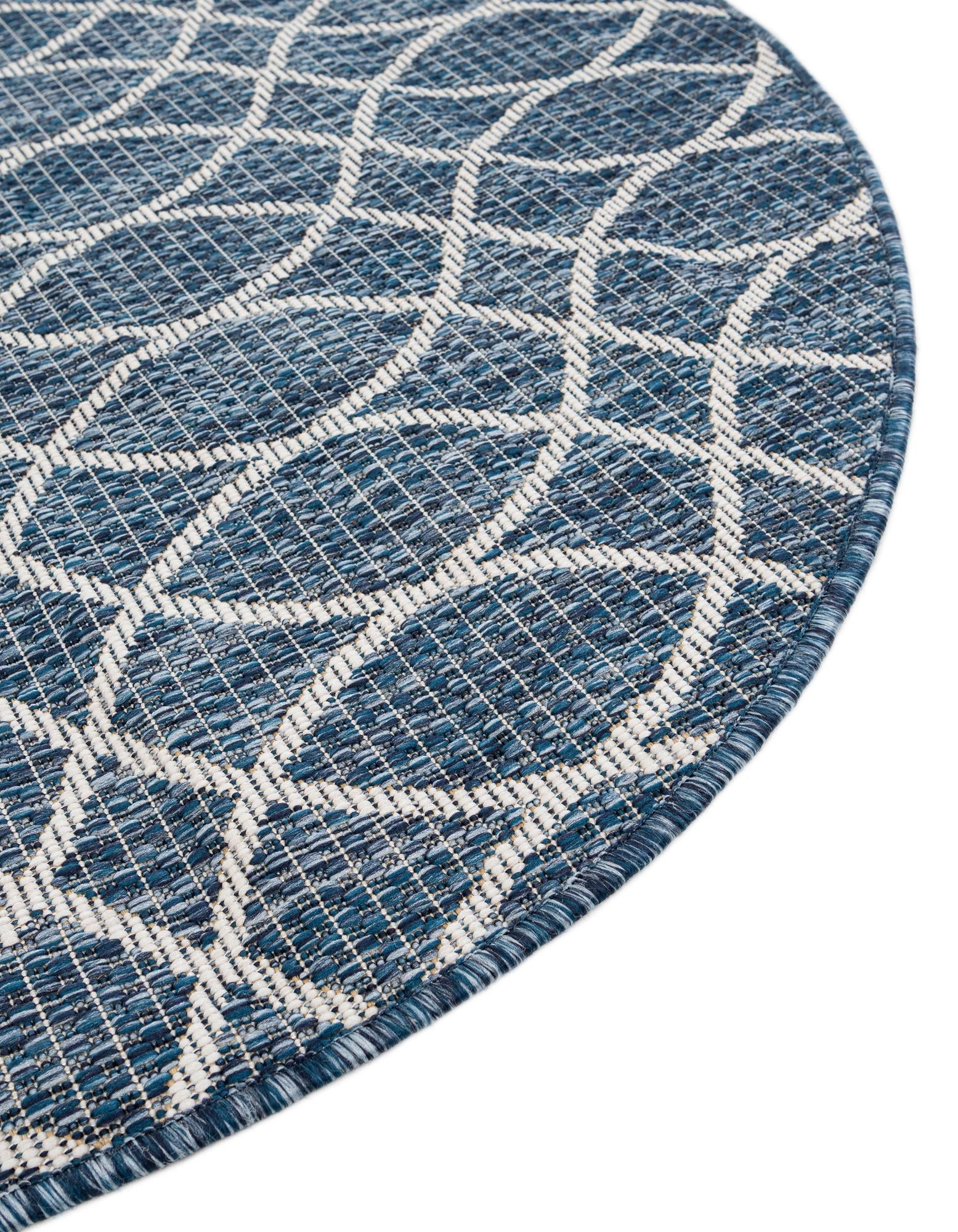 Seaside Lattice Collection Area Rug -  Pavilion (Blue)