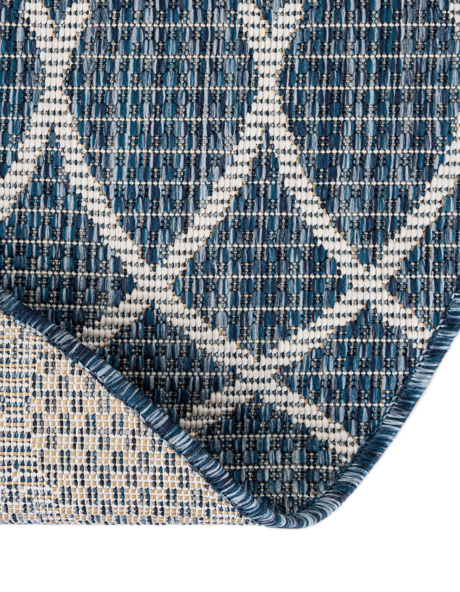 Seaside Lattice Collection Area Rug -  Pavilion (Blue)