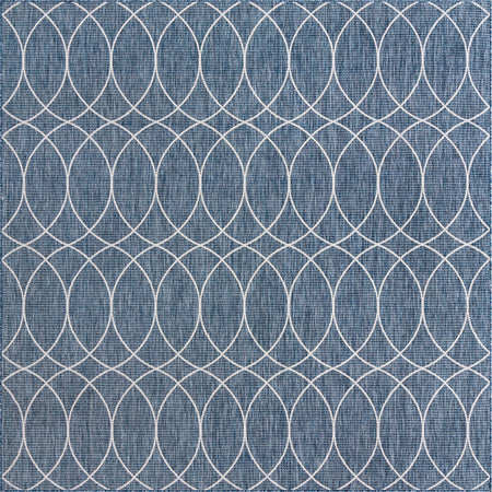 Seaside Lattice Collection Area Rug -  Pavilion (Blue)