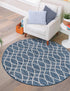 Seaside Lattice Collection Area Rug -  Pavilion (Blue)