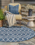 Seaside Lattice Collection Area Rug -  Pavilion (Blue)