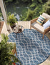 Seaside Lattice Collection Area Rug -  Pavilion (Blue)