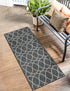 Seaside Lattice Collection Area Rug -  Pavilion (Blue)