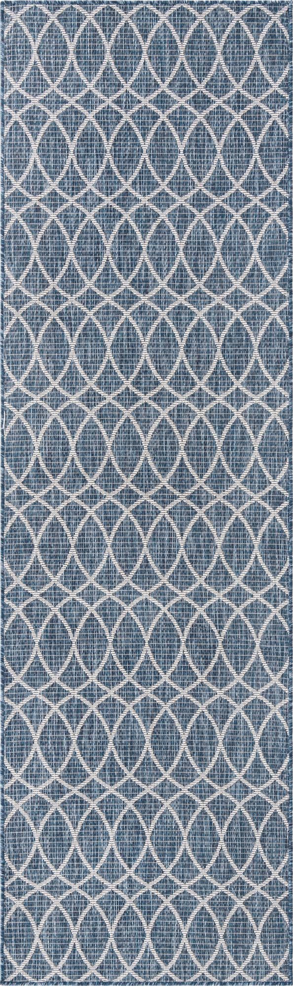 Seaside Lattice Collection Area Rug -  Pavilion (Blue)