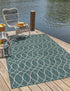 Seaside Lattice Collection Area Rug -  Pavilion (Teal)