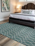 Seaside Lattice Collection Area Rug -  Pavilion (Teal)