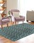 Seaside Lattice Collection Area Rug -  Pavilion (Teal)