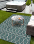 Seaside Lattice Collection Area Rug -  Pavilion (Teal)