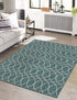 Seaside Lattice Collection Area Rug -  Pavilion (Teal)