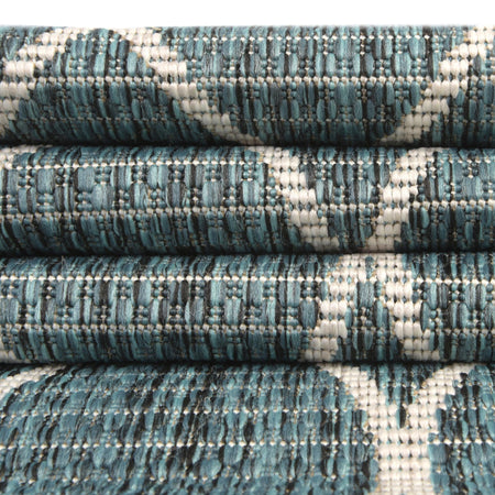 Seaside Lattice Collection Area Rug -  Pavilion (Teal)