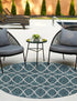 Seaside Lattice Collection Area Rug -  Pavilion (Teal)