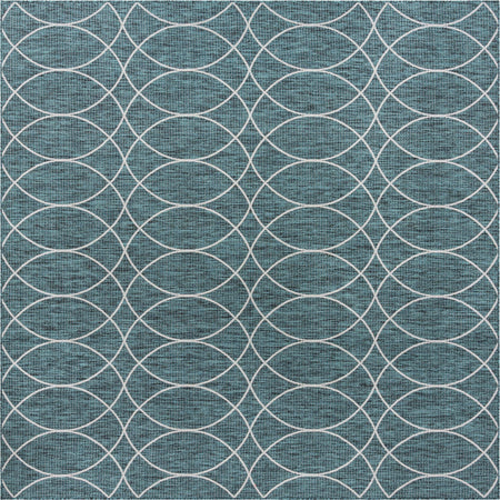 Seaside Lattice Collection Area Rug -  Pavilion (Teal)